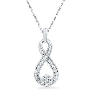 0.25 CT. T.W. Diamond Infinity with Cluster Pendant in 10K Gold|Peoples Jewellers