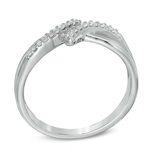 Diamond Accent Split Shank Midi Ring in Sterling Silver|Peoples Jewellers