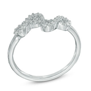 0.10 CT. T.W. Diamond Double Infinity Bypass Midi Ring in Sterling Silver|Peoples Jewellers