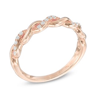0.12 CT. T.W. Diamond Twisting Anniversary Band in 10K Rose Gold|Peoples Jewellers