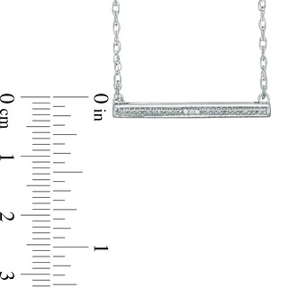Diamond Accent Sideways Bar Necklace in Sterling Silver - 17"|Peoples Jewellers