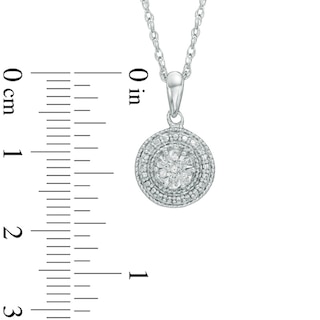 Diamond Accent Beaded Frame Medallion Pendant in Sterling Silver|Peoples Jewellers