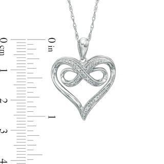 Diamond Accent Heart with Infinity Pendant in Sterling Silver|Peoples Jewellers