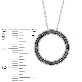 Black Diamond Accent Circle Pendant in Sterling Silver|Peoples Jewellers