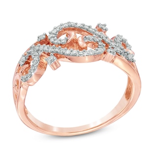 0.25 CT. T.W. Diamond Open Scroll Ring in 10K Rose Gold|Peoples Jewellers
