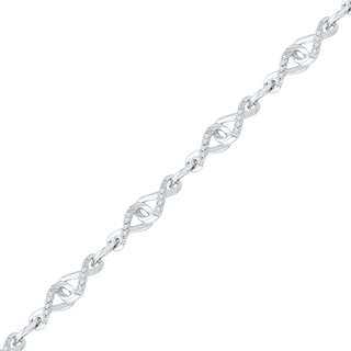 0.20 CT. T.W. Diamond Interlocking Infinity Bracelet in Sterling Silver - 7.25"|Peoples Jewellers