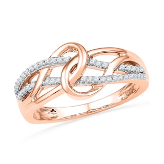 0.16 CT. T.W. Diamond Abstract Braid Ring in 10K Rose Gold|Peoples Jewellers