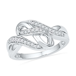 0.20 CT. T.W. Diamond Infinity Bypass Ring in Sterling Silver|Peoples Jewellers