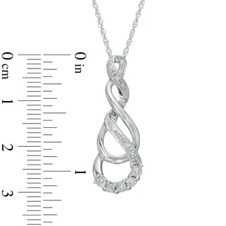 Diamond Accent Cascading Infinity Pendant in Sterling Silver|Peoples Jewellers