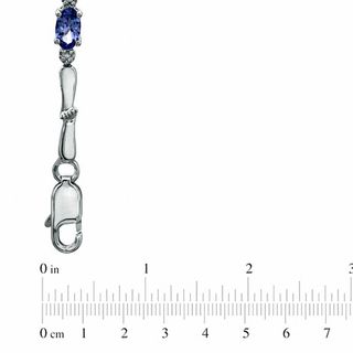 Oval Tanzanite and Diamond Accent Bracelet in Sterling Silver|Peoples Jewellers