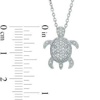 0.15 CT. T.W. Diamond Turtle Pendant in Sterling Silver|Peoples Jewellers