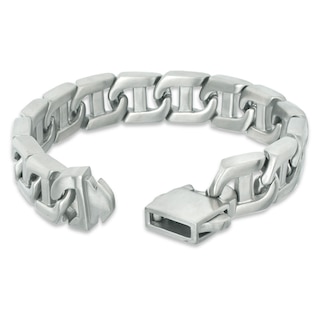 Men's 0.10 CT. T.W. Diamond Grey Carbon fibre ID Bracelet in Stainless Steel - 8.5"|Peoples Jewellers