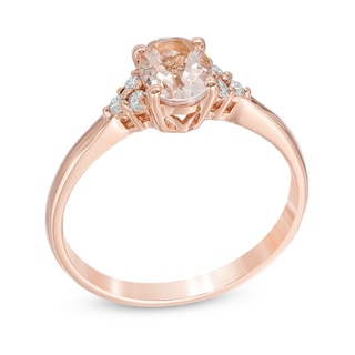 Oval Morganite and Diamond Accent Ring in 10K Rose Gold|Peoples Jewellers