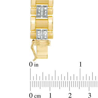 Men's Diamond-Cut Link Bracelet in 10K Two-Tone Gold|Peoples Jewellers