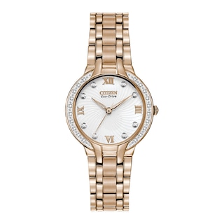 Ladies' Citizen Eco-Drive® Bella Diamond Accent Watch with White Dial (Model: EM0123-50A)|Peoples Jewellers