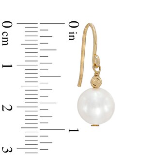 8.5-9.5mm Freshwater Cultured Pearl and Bead Drop Earrings in Sterling Silver with 14K Gold Plate|Peoples Jewellers