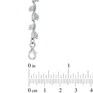 6.0-7.5mm Freshwater Cultured Pearl and Lab-Created White Sapphire Floral Necklace in Sterling Silver-18.5"|Peoples Jewellers