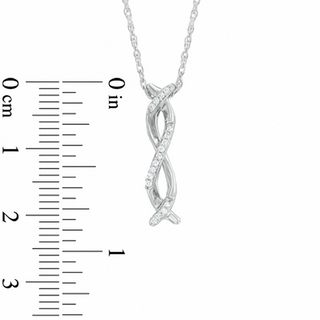 Diamond Accent Infinity Ribbon Pendant in Sterling Silver|Peoples Jewellers
