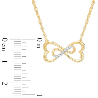 Diamond Accent Sideways Heart-Shaped Infinity Necklace in 10K Gold|Peoples Jewellers