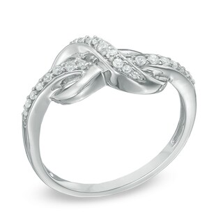 0.15 CT. T.W. Diamond Infinity Knot Ring in Sterling Silver|Peoples Jewellers