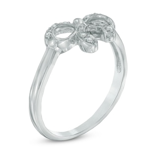 0.04 CT. T.W. Diamond Bow Ring in Sterling Silver|Peoples Jewellers