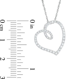 0.45 CT. T.W. Diamond Tilted Looping Heart Pendant in 10K White Gold|Peoples Jewellers