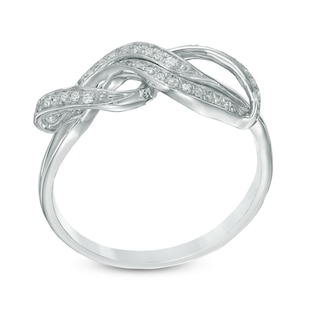 0.15 CT. T.W. Diamond Wavy Infinity Ring in Sterling Silver|Peoples Jewellers