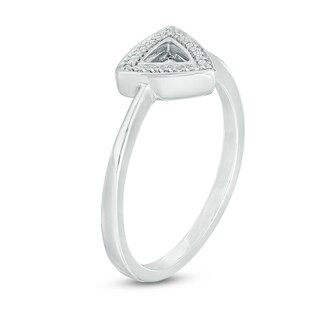 Diamond Accent Open Triangle Ring in Sterling Silver|Peoples Jewellers