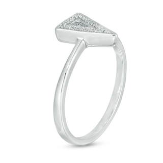 Diamond Accent Triangle Ring in Sterling Silver|Peoples Jewellers
