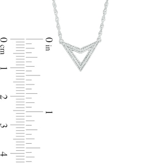 Diamond Accent Chevron Triangle Necklace in Sterling Silver - 17"|Peoples Jewellers