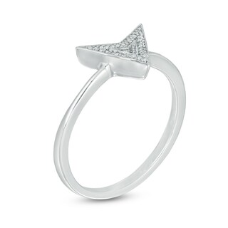 Diamond Accent Chevron Triangle Ring in Sterling Silver|Peoples Jewellers