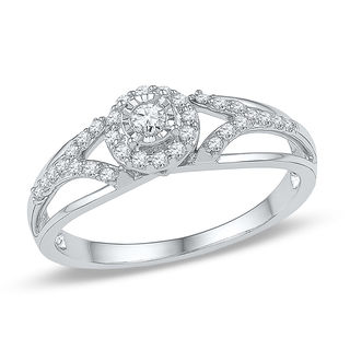0.23 CT. T.W. Diamond Frame Promise Ring in 10K White Gold|Peoples Jewellers