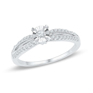 0.23 CT. T.W. Diamond Split Shank Promise Ring in 10K White Gold|Peoples Jewellers
