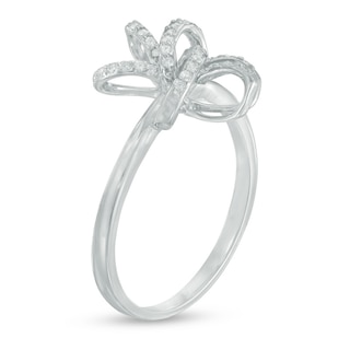 0.11 CT. T.W. Diamond Pinwheel Flower Ring in Sterling Silver|Peoples Jewellers
