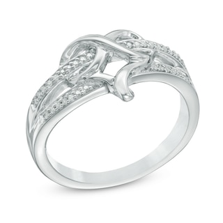 0.09 CT. T.W. Diamond Heart-Shaped Infinity Ring in Sterling Silver|Peoples Jewellers