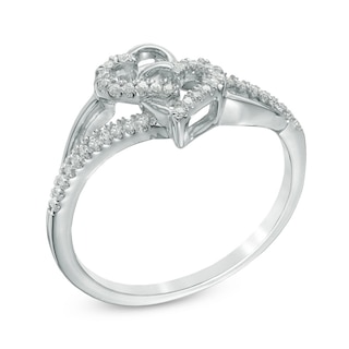 0.11 CT. T.W. Diamond Interlocking Hearts Ring in 10K Gold|Peoples Jewellers