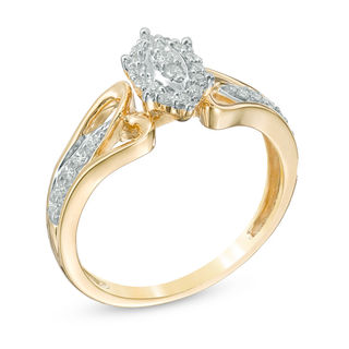 0.18 CT. T.W. Marquise Composite Diamond Promise Ring in 10K Gold|Peoples Jewellers