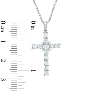 0.82 CT. T.W. Diamond Cross Pendant in 10K White Gold|Peoples Jewellers