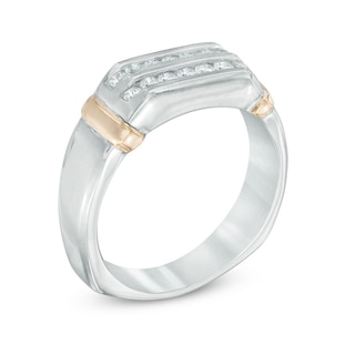 Men's 0.45 CT. T.W. Diamond Wedding Band in 10K Two-Tone Gold|Peoples Jewellers