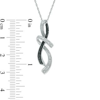 Enhanced Black and White Diamond Accent Abstract Infinity Pendant in Sterling Silver|Peoples Jewellers