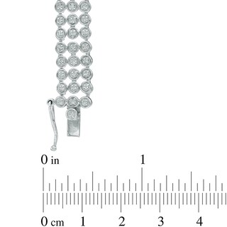 0.98 CT. T.W. Diamond Three Row Bracelet in Sterling Silver - 7.5"|Peoples Jewellers
