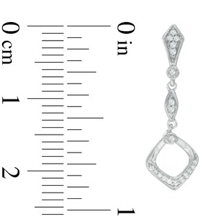 0.15 CT. T.W. Diamond Open Square Drop Earrings in Sterling Silver|Peoples Jewellers