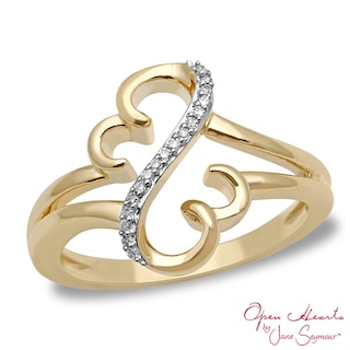 Open Hearts by Jane Seymour™ Diamond Accent Looping Ring in 10K Gold|Peoples Jewellers