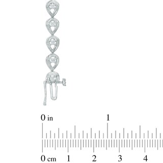 0.45 CT. T.W. Diamond Teardrop Link Bracelet in 10K White Gold - 7.25"|Peoples Jewellers