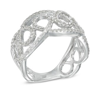0.70 CT. T.W. Diamond Cascading Loop Ring in Sterling Silver|Peoples Jewellers