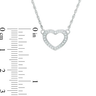 0.11 CT. T.W. Diamond Heart Necklace in Sterling Silver - 17"|Peoples Jewellers