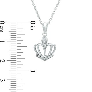 Diamond Accent Crown Pendant in 10K White Gold|Peoples Jewellers