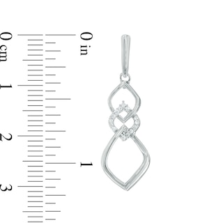 0.09 CT. T.W. Diamond Three Tier Drop Earrings in Sterling Silver|Peoples Jewellers