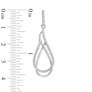 0.30 CT. T.W. Diamond Double Teardrop Earrings in Sterling Silver|Peoples Jewellers