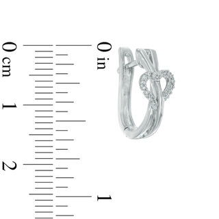 0.09 CT. T.W. Diamond Heart Criss-Cross Hoop Earrings in Sterling Silver|Peoples Jewellers